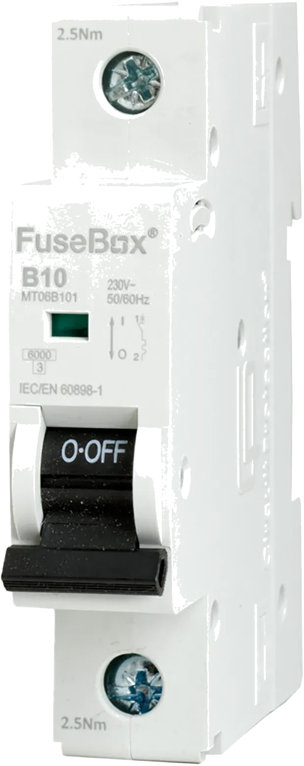 FuseBox electrical circuit breaker with green light indicator