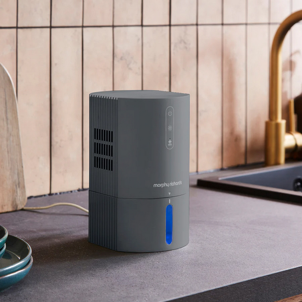 Gray humidifier with blue light 