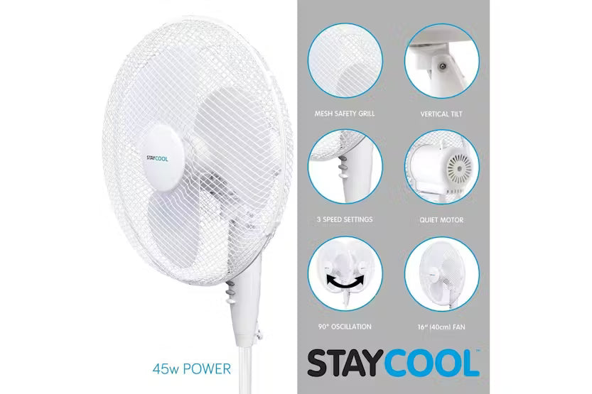 Staycool | Pedestal Fan | Aluminium Motor | 16" (40cm)