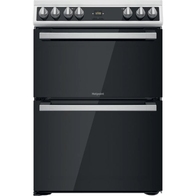 Hotpoint 60cm Tilted Cooker with Ceramic Hob in White | HDT67V9H2CW/UK