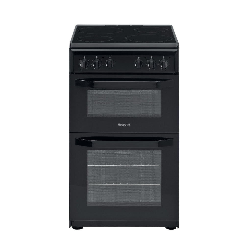 Hotpoint Twin Double Cooker with Ceramic Hob - Black - A Rated - HD5V92KCB/UK