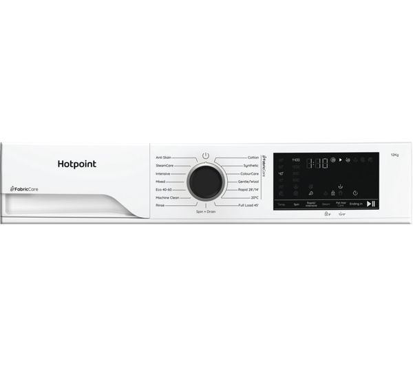 Hotpoint washing machine control panel on a white background