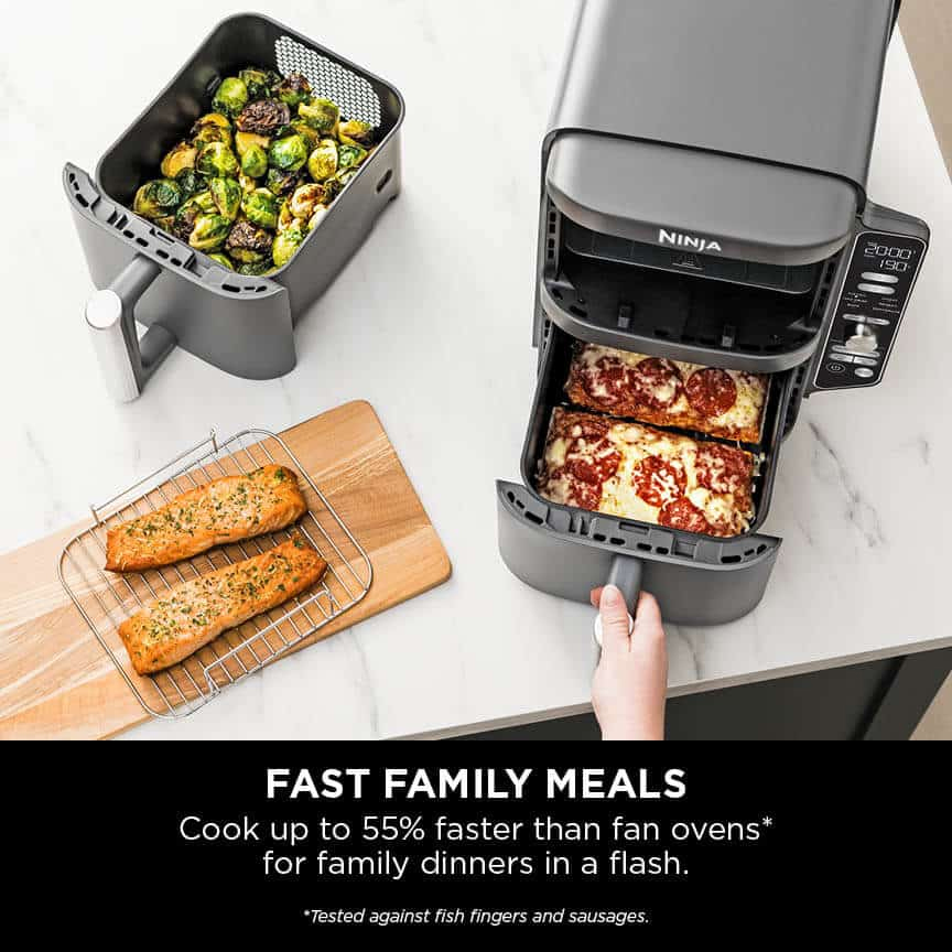 NINJA Double Stacked 9.5L AIRFRYER-SL400UK in white background