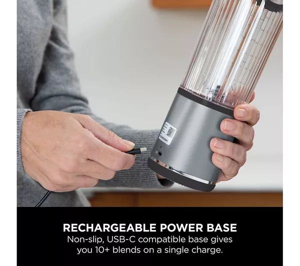 Ninja Blast Cordless Portable Blender – Black [BC151UKBK] in white background
