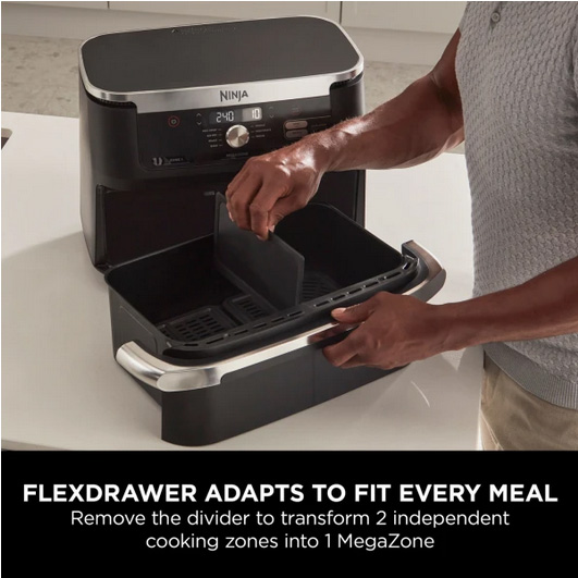 
Ninja Foodi FlexDrawer Dual Air Fryer 10.4L AF500UK in  a white background