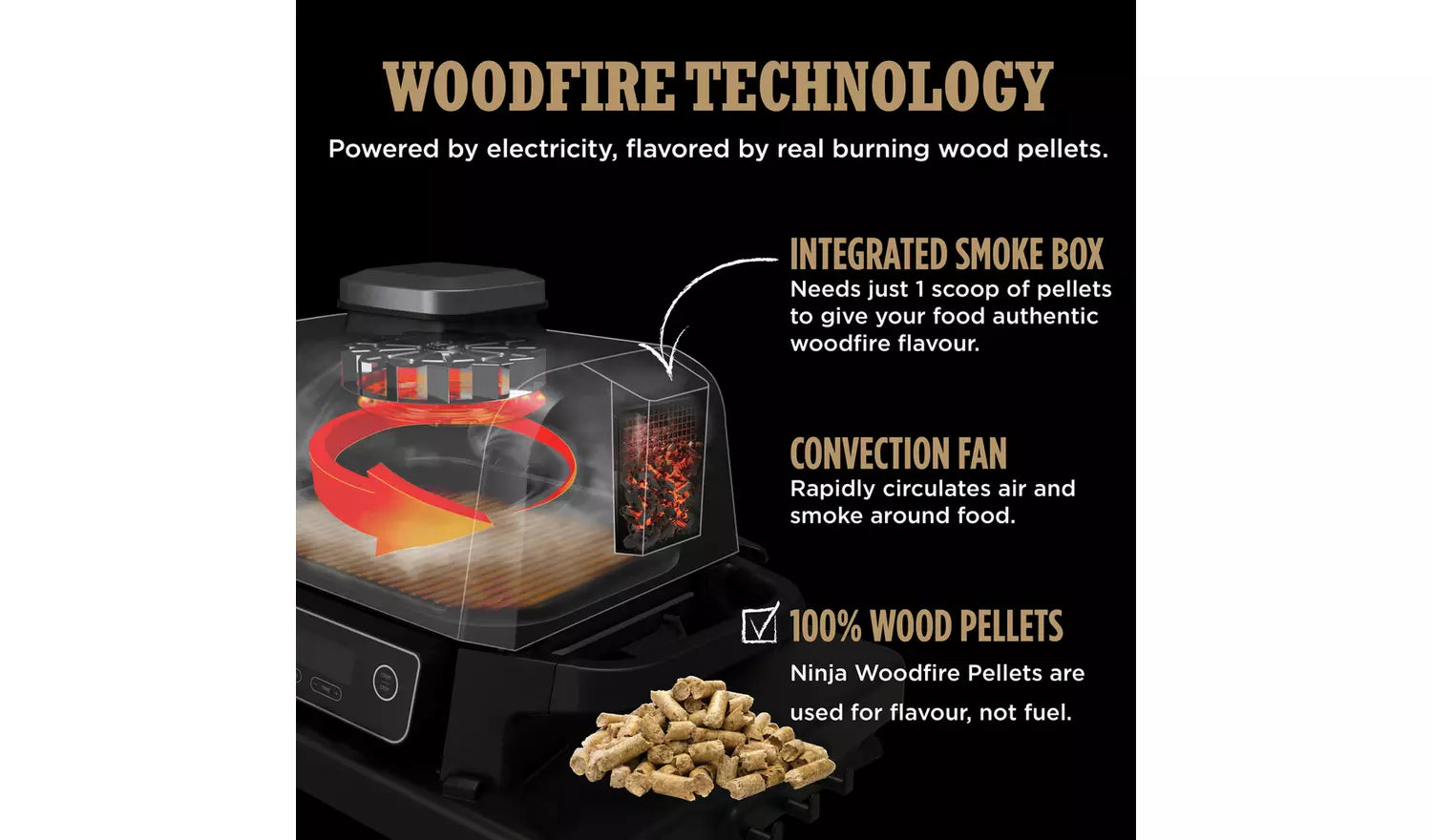 Ninja Woodfire Electric BBQ Grill & Smoker OG701UK in white background