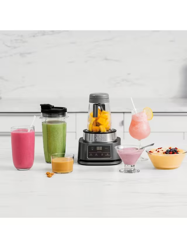 Ninja&nbsp;Foodi Power Nutri Blender 2-in-1 with Smart Torque &amp; Auto-iQ 1100W - CB100UK in white background

