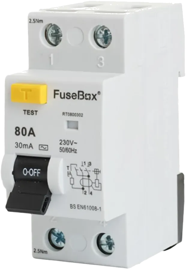 FuseBox RTA800302 80A 30mA Type A 2-Pole RCD