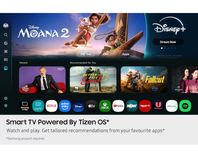 Samsung 50" Crystal UHD U7000F 4K Smart TV - Black | UE50U7000FKXXU