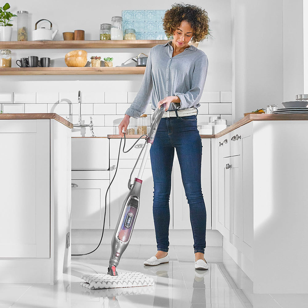 Shark 1200W Klik 'N Flip Automatic Steam Pocket Mop - Steel Grey - S6003UK On white background