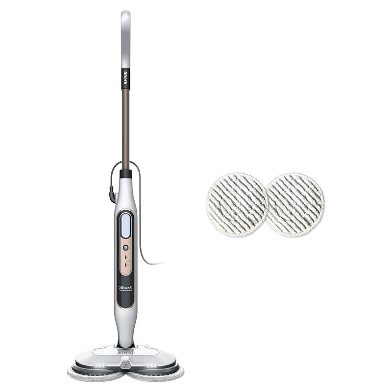 Shark Steam & Scrub Automatic Steam Mop - White & Grey | S8201UK on white background