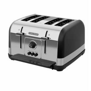 Silver and black toaster 