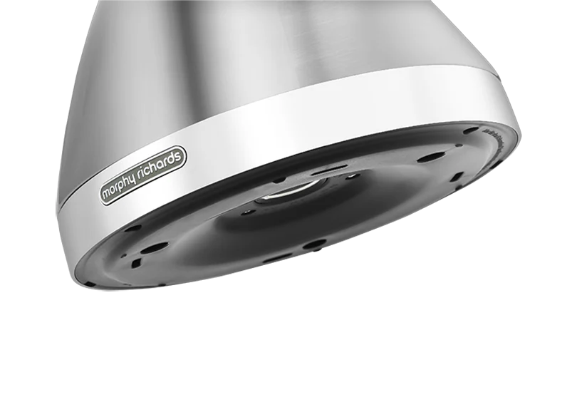 Silver kitchen hood with Morphy Richards
