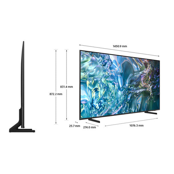 Smart TV with dimensions labeled
