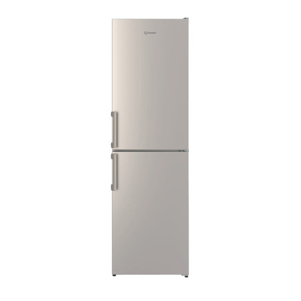 Stainless steel refrigerator on a white background