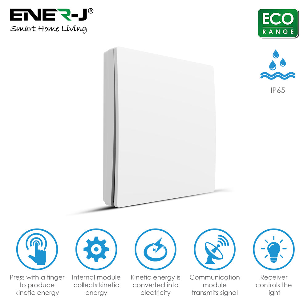 Ener-j Wireless Kinetic Switch 1 Gang White - WS1050
