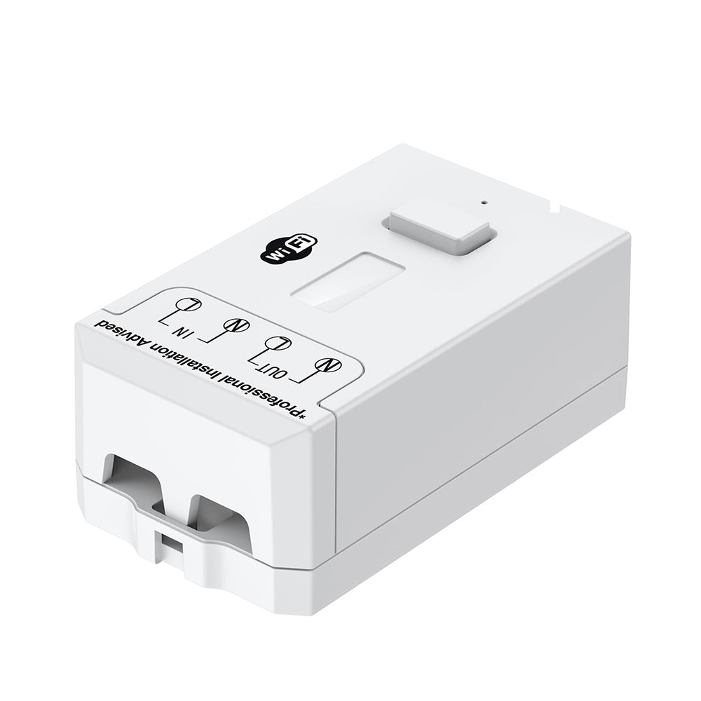 White electronic device with labels on a white background
