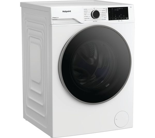 White Hotpoint washing machine on a white background