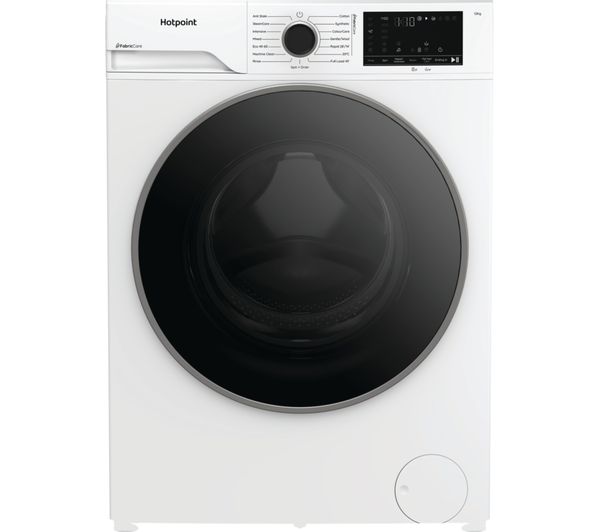 White Hotpoint washing machine on a white background