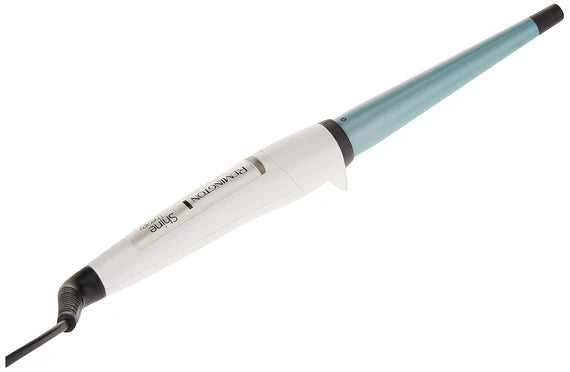 White and blue hair curling iron