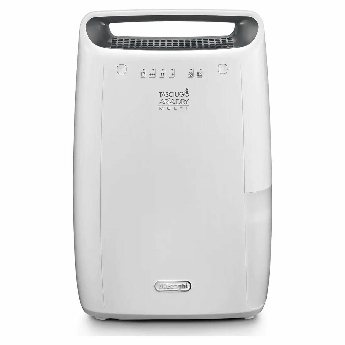 White dehumidifier with brand logo on a white background