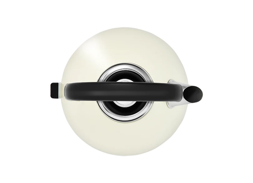 White teapot with black handle