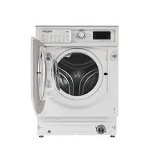 White washing machine with digital display