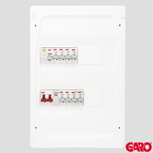 Garo Surface 2 Row 24 Mod Consumer Unit Main ISOL 8 Way, RCCB 2xRCBO + Surge