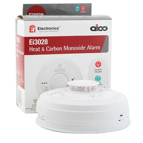 Ei3028 Heat & Carbon Monoxide Alarm – Mains Powered (3000 Series)