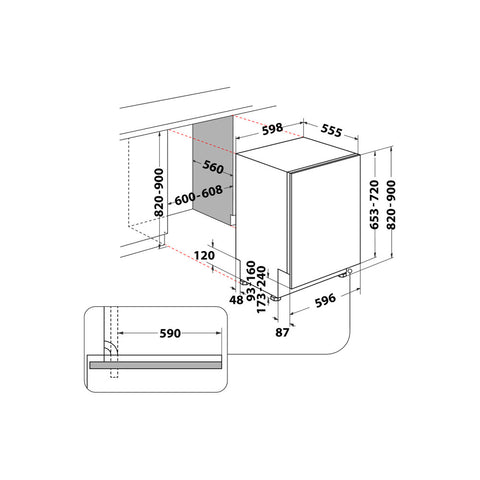 HOTPOINT 14 PLACE INTEGRATED DISHWASHER-H2IHD526UK