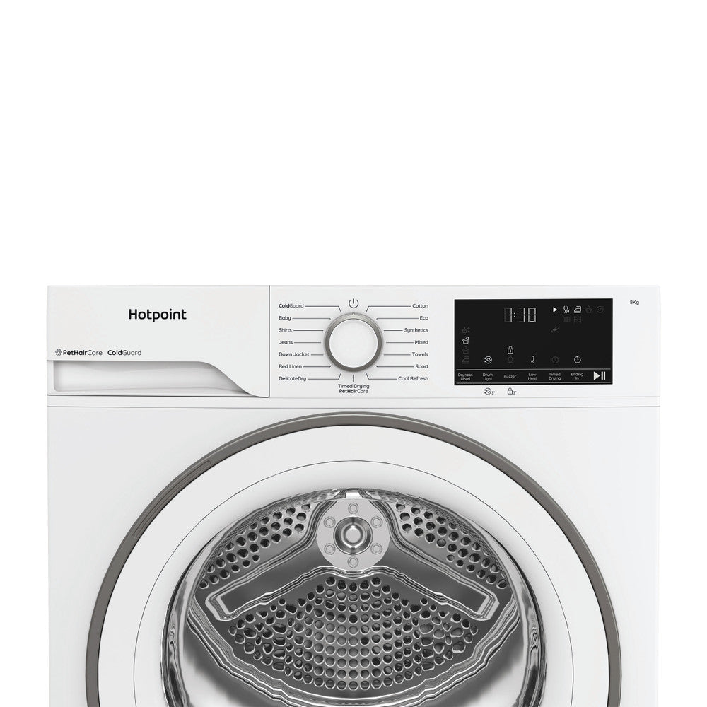 Hotpoint heat pump tumble dryer: freestanding, 8,0kg HHD D80 WW IRE
