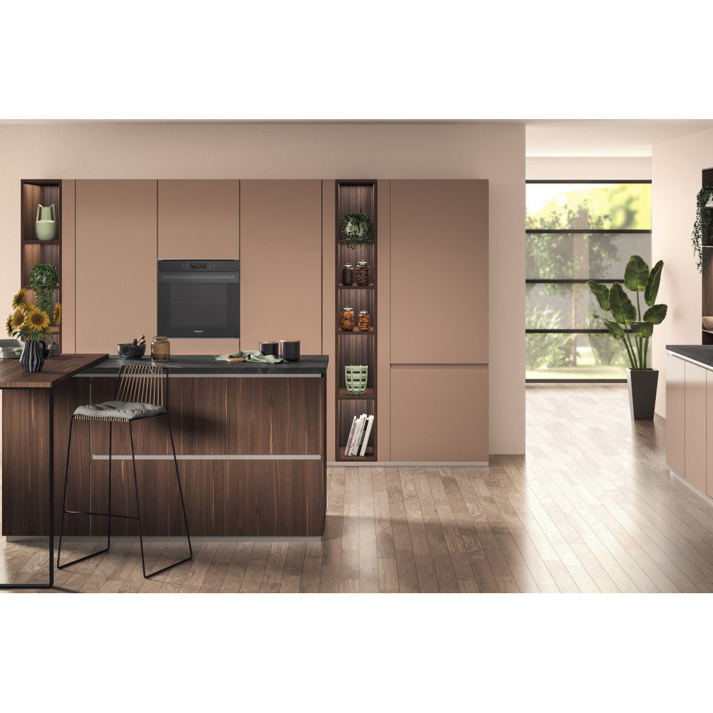 Hotpoint Class 9 Electric Single Oven with Pyrolytic Cleaning and Auto Turnspit - Black - A+ Rated - SI9 891 SP BM