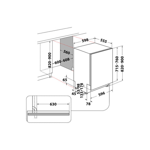 WHIRLPOOL SPACECLEAN INTEGRATED DISHWASHER-W8IHP42LUK